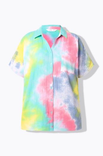 Plus size veliki brojevi Bluza kratkih rukava od muslina za punije