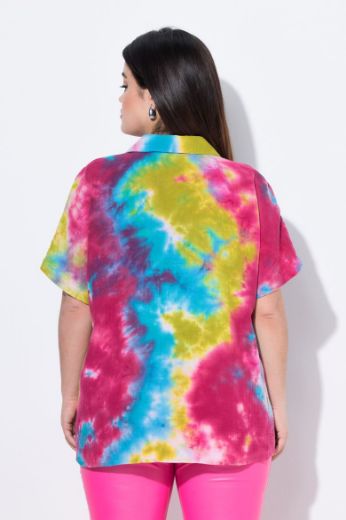 Plus size veliki brojevi Bluza kratkih rukava od muslina za punije