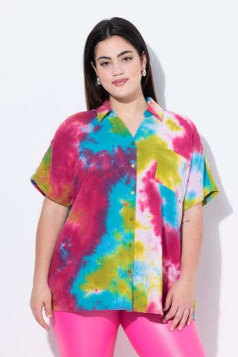 Plus size veliki brojevi Bluza kratkih rukava od muslina za punije