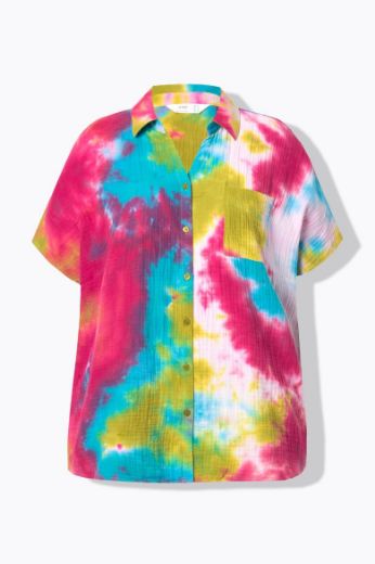 Plus size veliki brojevi Bluza kratkih rukava od muslina za punije