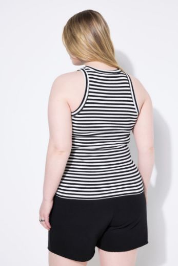 Plus size veliki brojevi Majica bez rukava na pruge za punije