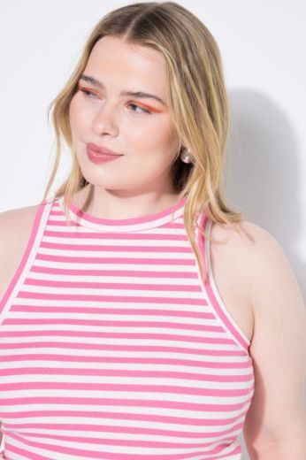 Plus size veliki brojevi Majica bez rukava na pruge za punije