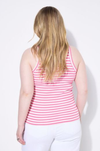 Plus size veliki brojevi Majica bez rukava na pruge za punije