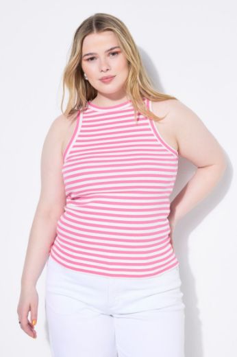 Plus size veliki brojevi Majica bez rukava na pruge za punije