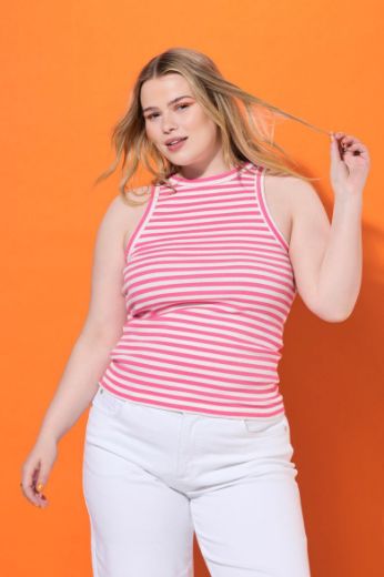 Plus size veliki brojevi Majica bez rukava na pruge za punije