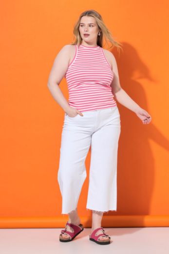 Plus size veliki brojevi Majica bez rukava na pruge za punije