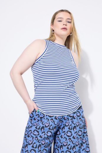 Plus size veliki brojevi Majica bez rukava na pruge za punije