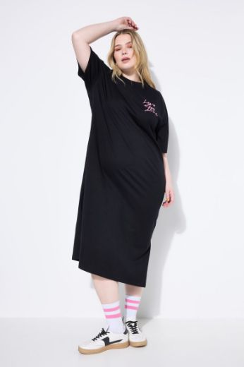 Plus size veliki brojevi Haljina kratkih rukava šireg kroja za punije