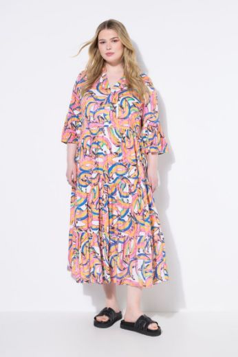 Plus size veliki brojevi Haljina maxi na volane za punije