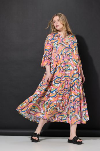 Plus size veliki brojevi Haljina maxi na volane za punije