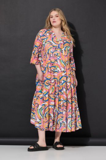 Plus size veliki brojevi Haljina maxi na volane za punije