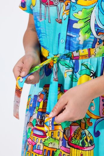Plus size veliki brojevi Haljina kratkih rukava A kroja za punije