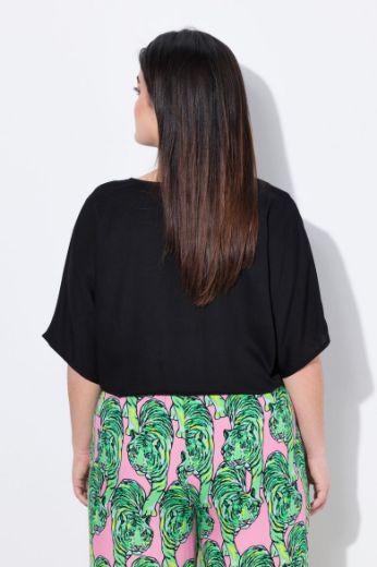 Plus size veliki brojevi Bluza kratkih rukava V ovratnika kraćeg kroja za punije