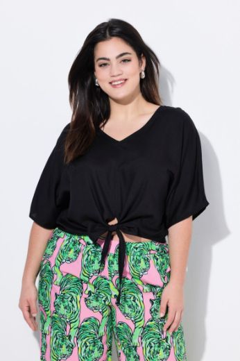 Plus size veliki brojevi Bluza kratkih rukava V ovratnika kraćeg kroja za punije