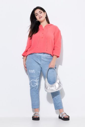 Plus size veliki brojevi Bluza od muslina s kapuljačom za punije