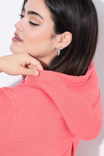 Plus size veliki brojevi Bluza od muslina s kapuljačom za punije