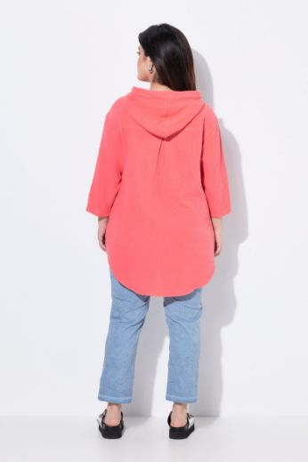 Plus size veliki brojevi Bluza od muslina s kapuljačom za punije