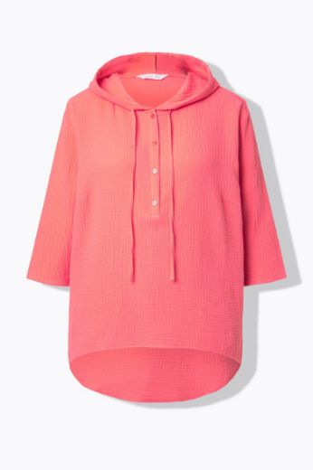 Plus size veliki brojevi Bluza od muslina s kapuljačom za punije
