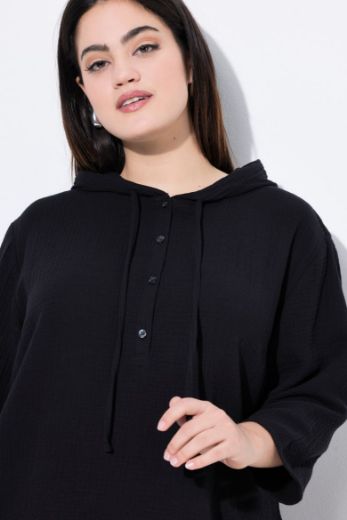 Plus size veliki brojevi Bluza od muslina s kapuljačom za punije