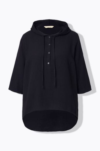 Plus size veliki brojevi Bluza od muslina s kapuljačom za punije