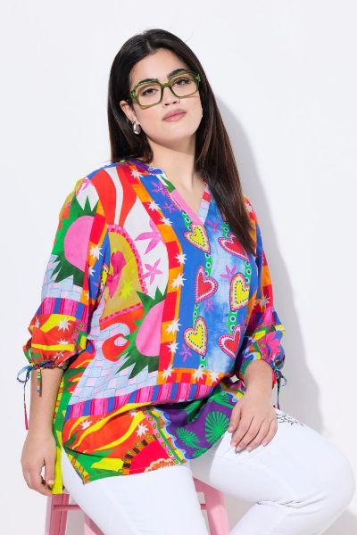 Veliki brojevi Bluza 3/4 rukava A kroja moda za punije
