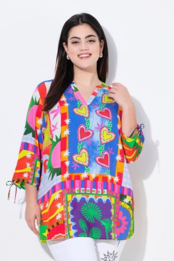 Plus size veliki brojevi Bluza 3/4 rukava A kroja za punije