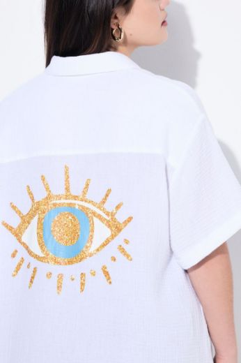 Plus size veliki brojevi Bluza kratkih rukava šireg kroja za punije