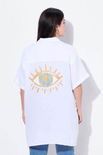 Plus size veliki brojevi Bluza kratkih rukava šireg kroja za punije
