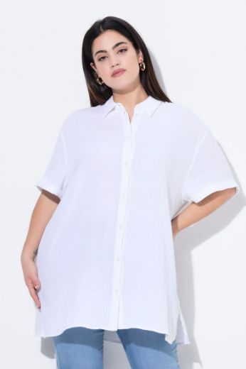 Plus size veliki brojevi Bluza kratkih rukava šireg kroja za punije