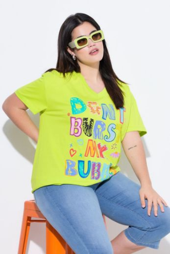 Plus size veliki brojevi Majica kratkih rukava V ovratnika za punije