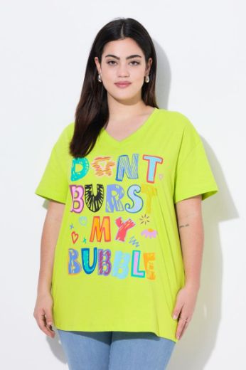 Plus size veliki brojevi Majica kratkih rukava V ovratnika za punije