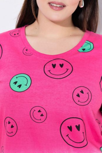 Plus size veliki brojevi Majica kratkih rukava okruglog ovratnika za punije