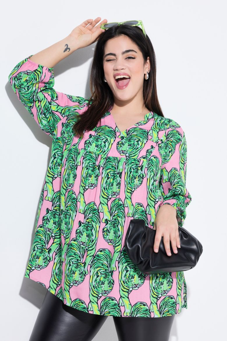 Plus size veliki brojevi Bluza 3/4 rukava A kroja za punije