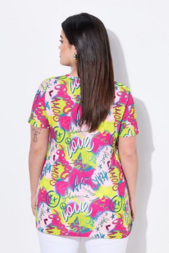 Plus size veliki brojevi Majica kratkih rukava okruglog ovratnika za punije