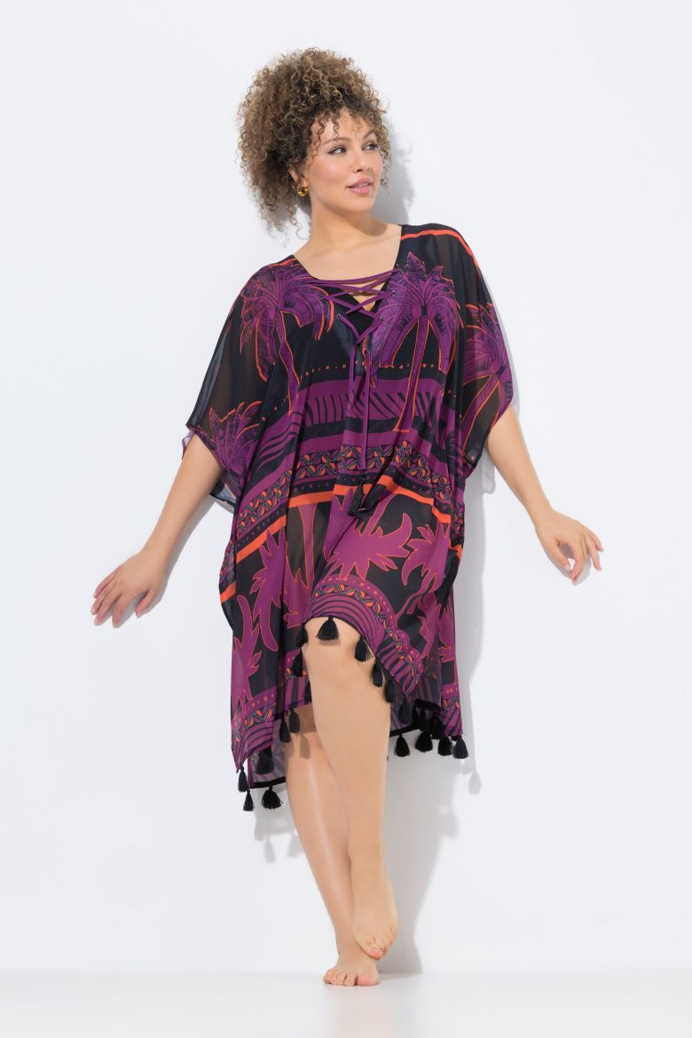 Plus size veliki brojevi Tunika šireg kroja s motivom palme za punije