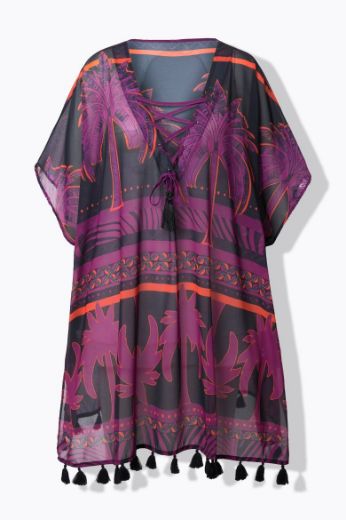 Plus size veliki brojevi Tunika šireg kroja s motivom palme za punije