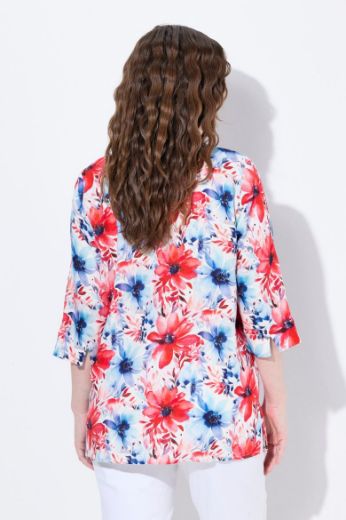 Plus size veliki brojevi Bluza 3/4 rukava od mješavine lana za punije