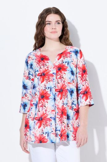 Plus size veliki brojevi Bluza 3/4 rukava od mješavine lana za punije