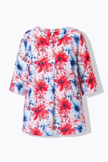 Plus size veliki brojevi Bluza 3/4 rukava od mješavine lana za punije