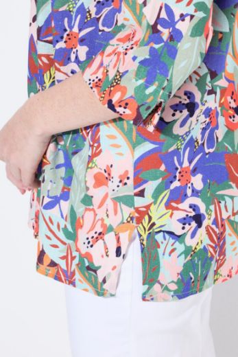 Plus size veliki brojevi Bluza 3/4 rukava od mješavine lana za punije