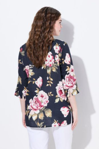 Plus size veliki brojevi Bluza 3/4 rukava od mješavine lana za punije
