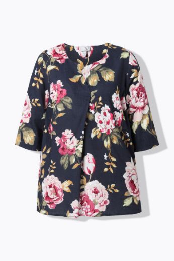 Plus size veliki brojevi Bluza 3/4 rukava od mješavine lana za punije