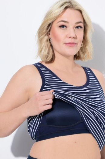 Plus size veliki brojevi Majica bez rukava na pruge za punije