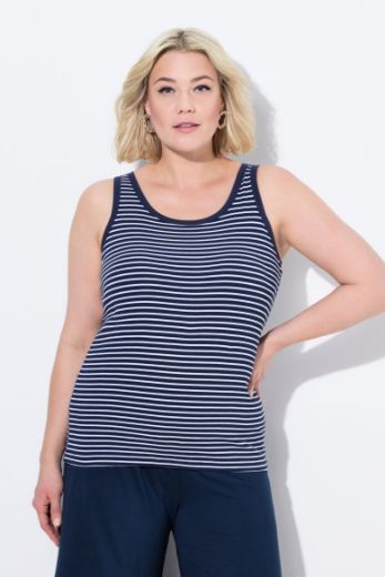 Plus size veliki brojevi Majica bez rukava na pruge za punije