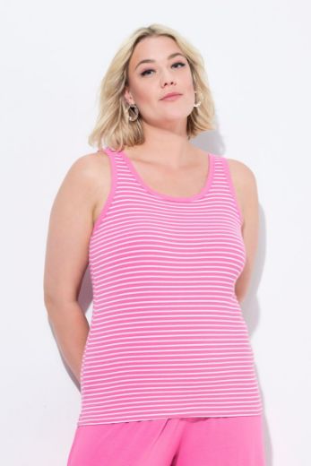Plus size veliki brojevi Majica bez rukava na pruge za punije