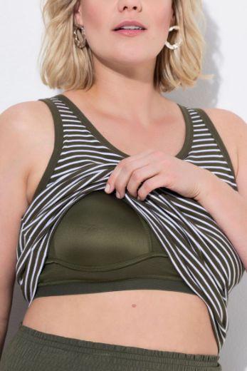 Plus size veliki brojevi Majica bez rukava na pruge za punije