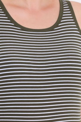 Plus size veliki brojevi Majica bez rukava na pruge za punije