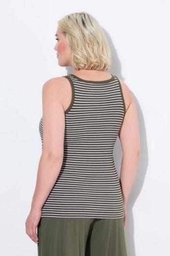 Plus size veliki brojevi Majica bez rukava na pruge za punije