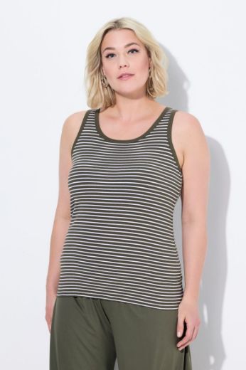 Plus size veliki brojevi Majica bez rukava na pruge za punije