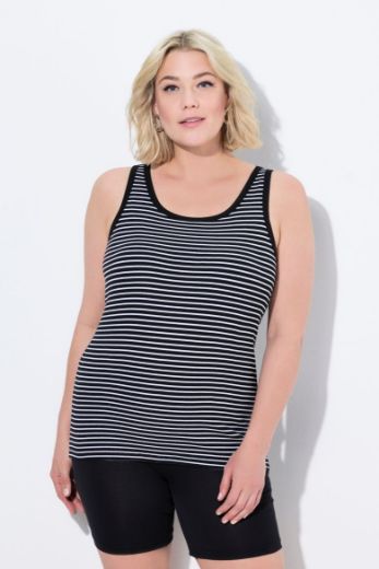 Plus size veliki brojevi Majica bez rukava na pruge za punije